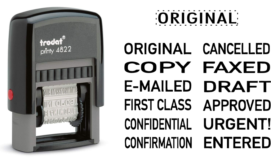 TR4822 STOCK Self-Inking Phrase Stamp