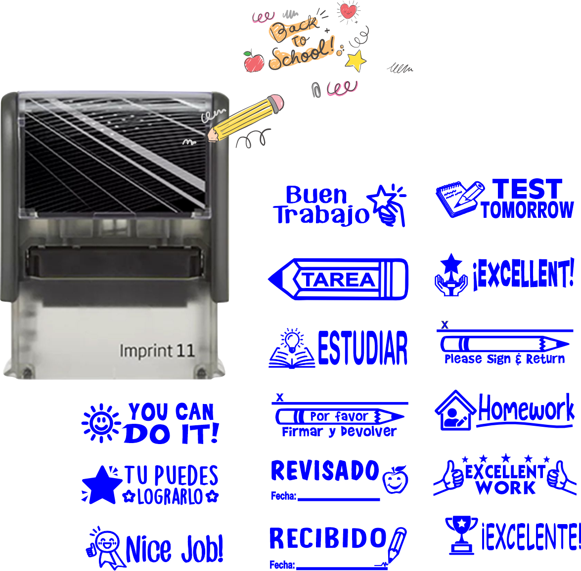 TR8911 STOCK STAMPS BACK TO SCHOOL